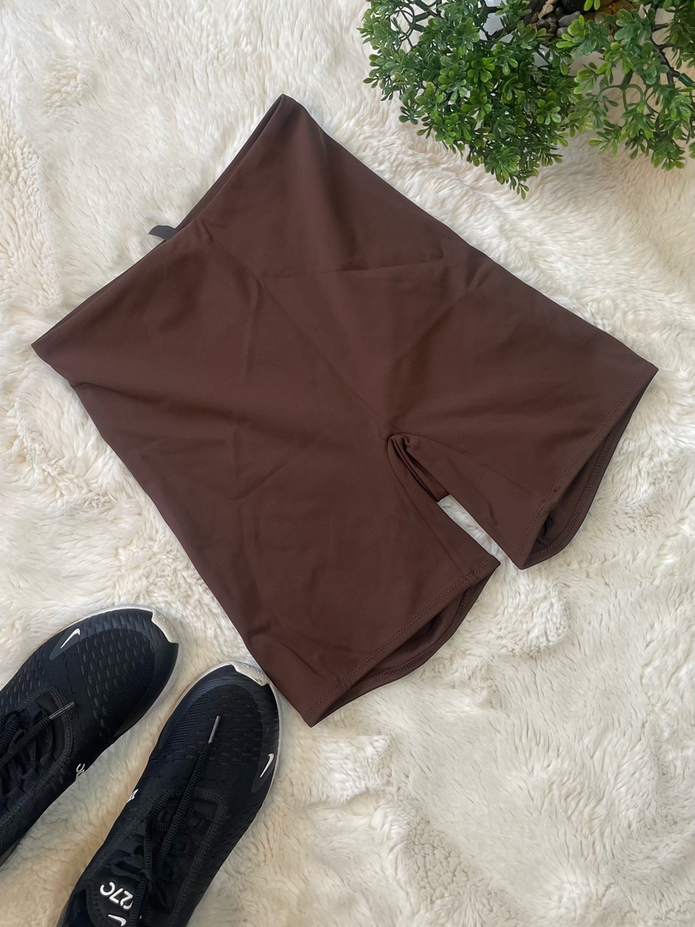 SKIMS Brown High-Rise Athletic Bike Shorts